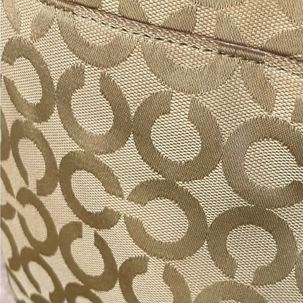 Coach Gold and Tan Slim Crossbody Bag
